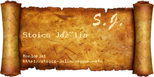 Stoics Júlia névjegykártya