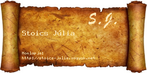 Stoics Júlia névjegykártya